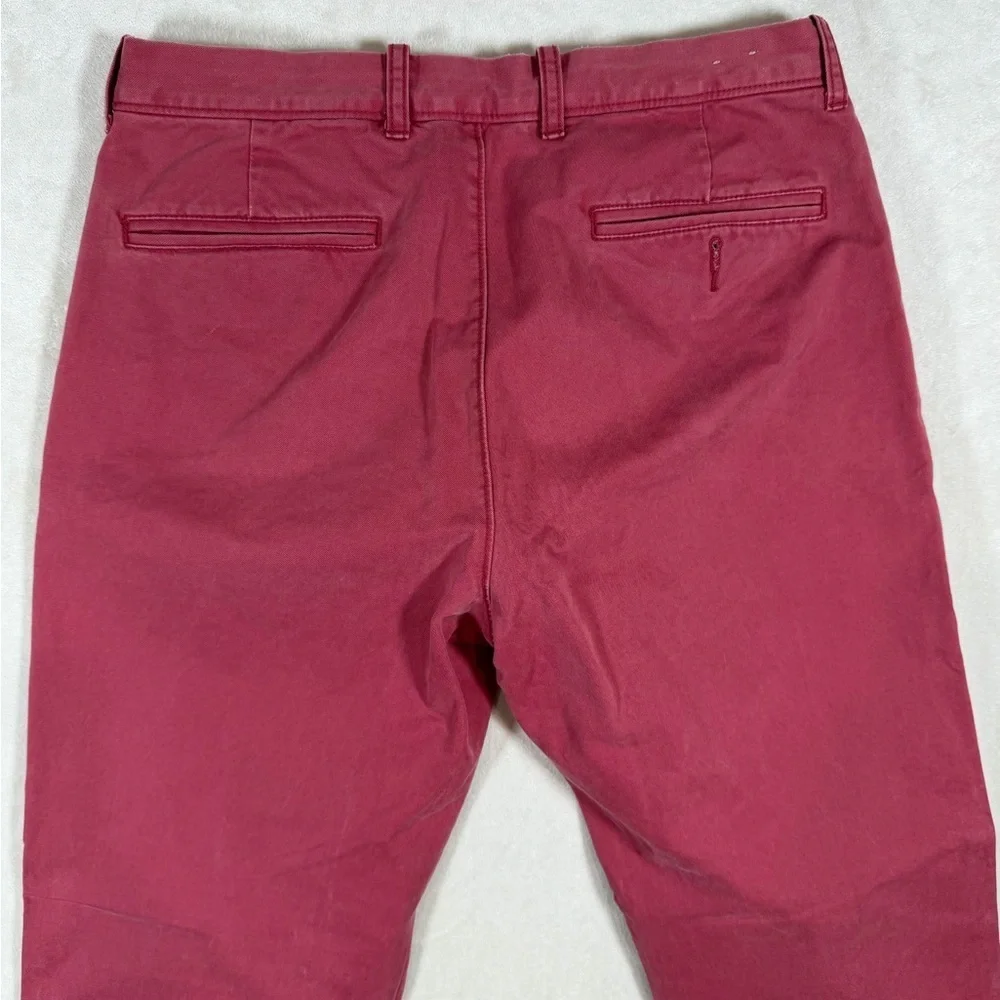J. Crew Men's 32W Broken In Classic Cotton Burgundy Red Preppy Chinos